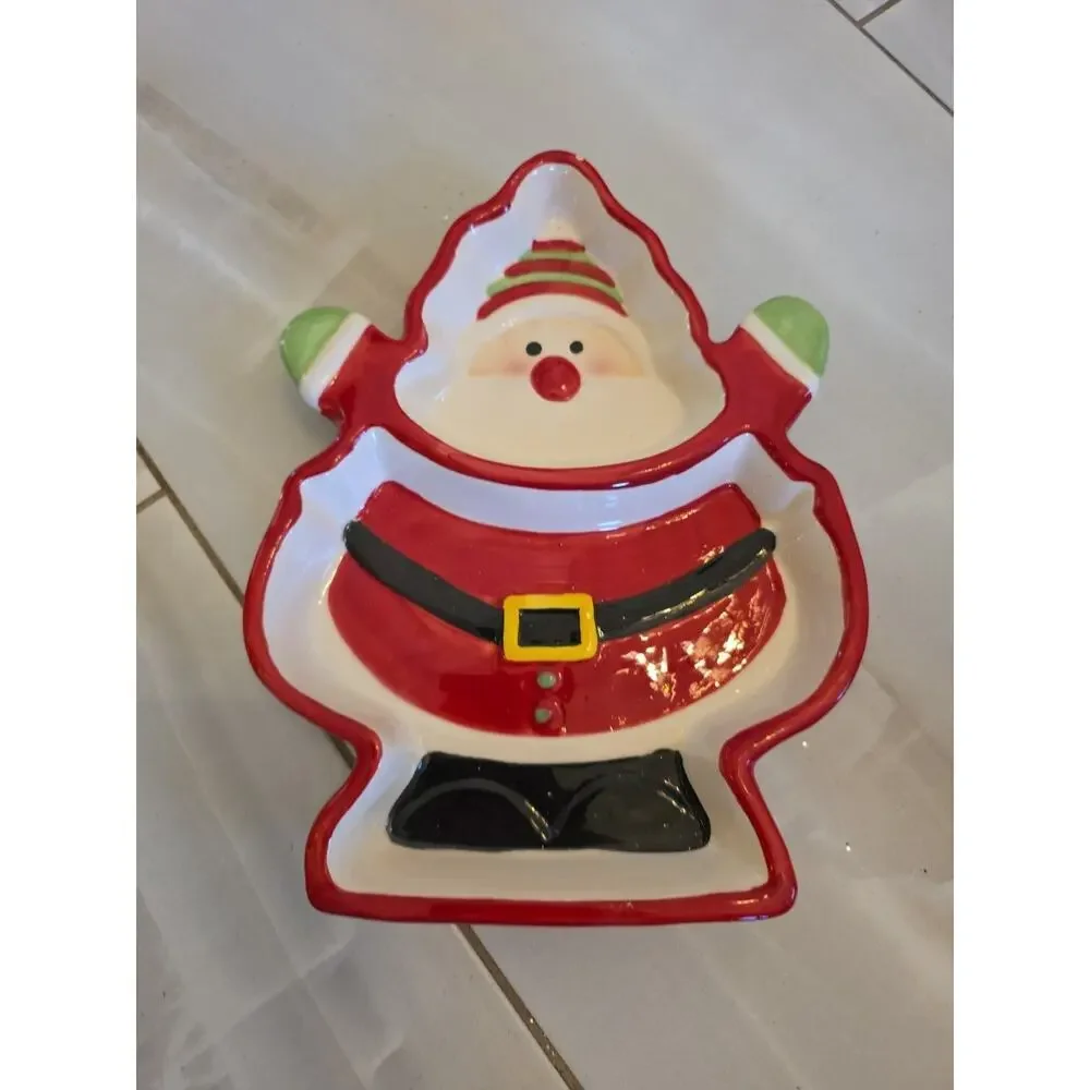 Santa Candy Dish‎ Christmas Plate Platter